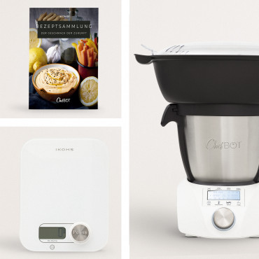 Pack Waage + CHEFBOT COMPACT STEAMPRO (mit Dampfkocher)+ Rezeptbuch
