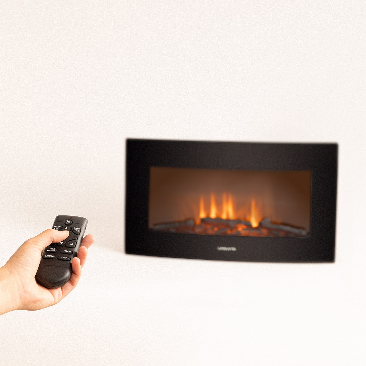 ELECTRIC FIRE L - Chimenea Eléctrica de pantalla curva de 35'' - Create