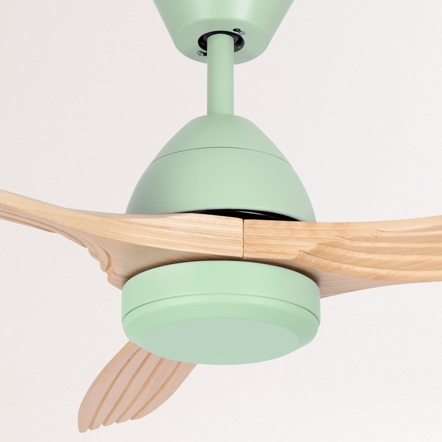 Smart Ventilatore A Soffitto In Legno 52 Pollici Con Luci LED E Telecomando, Motore DC Silenzioso WiFi, Per Interni/Esterni