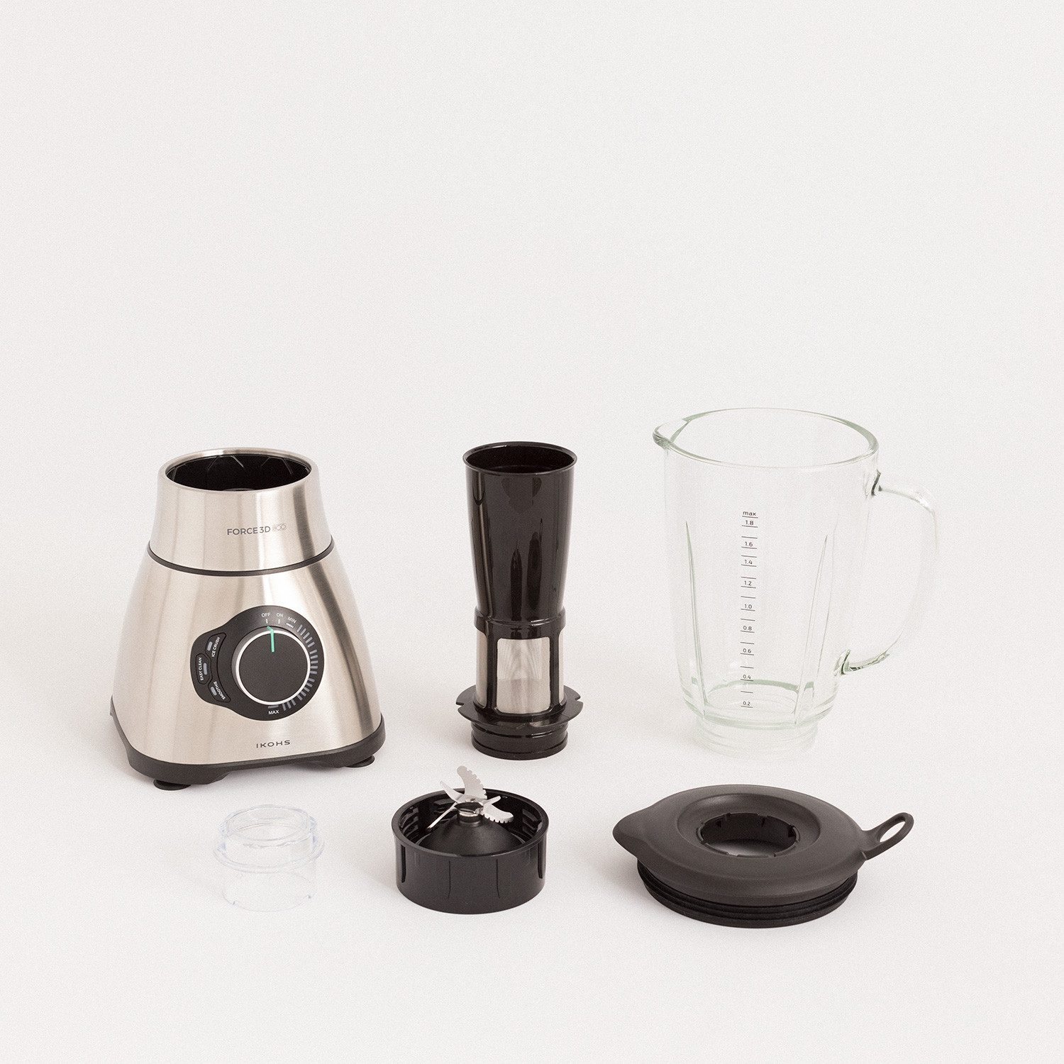 BLENDER FORCE 3D Liquidificador estilo americano de 1800W Create Ikohs