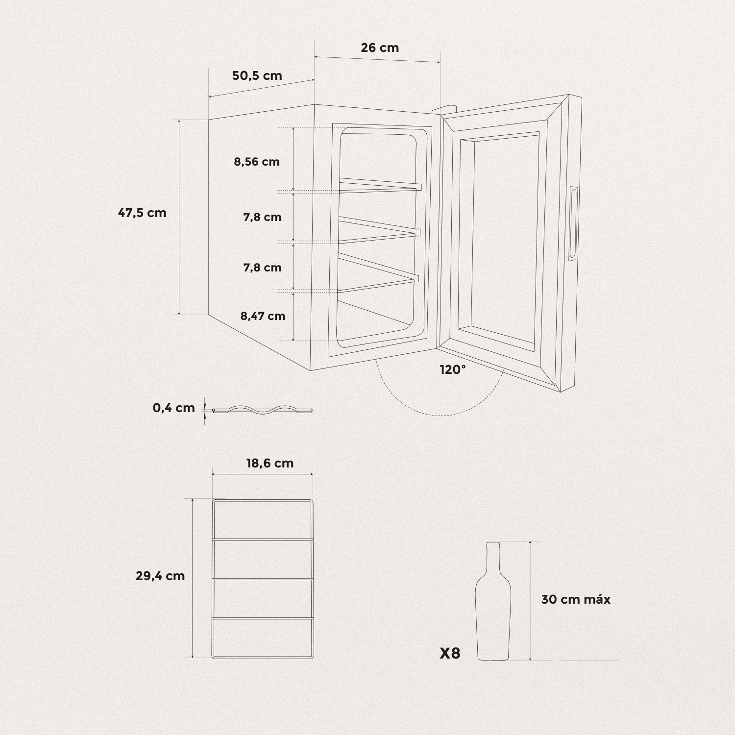WINECOOLER S Wine cooler for 8 bottles Create Ikohs